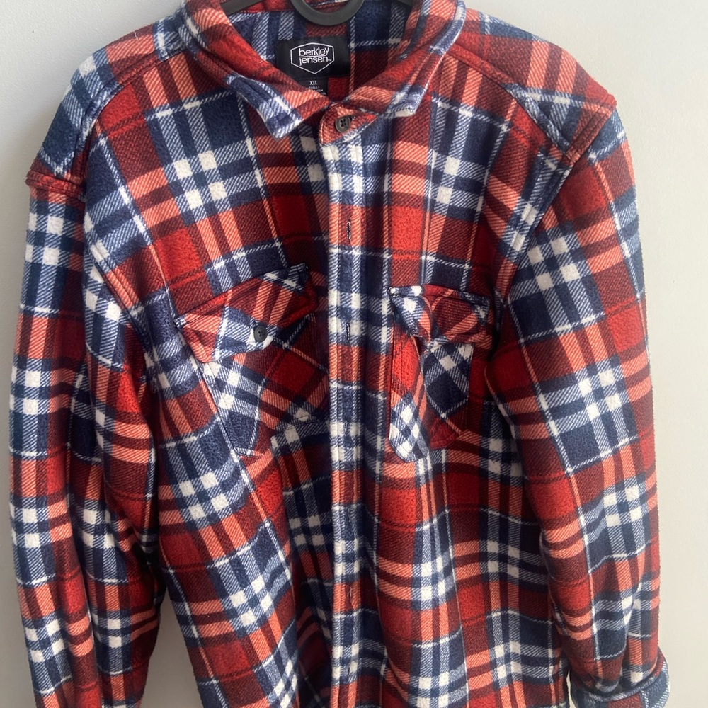 Red and Blue Plaid Flannel Shirt